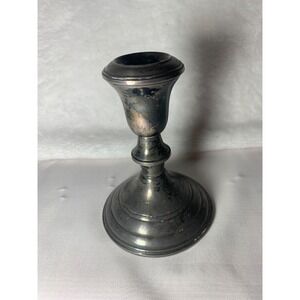Vintage from the 1970s small cement filled sterling candlestick holder- aged